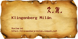 Klingenberg Milán névjegykártya