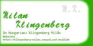 milan klingenberg business card